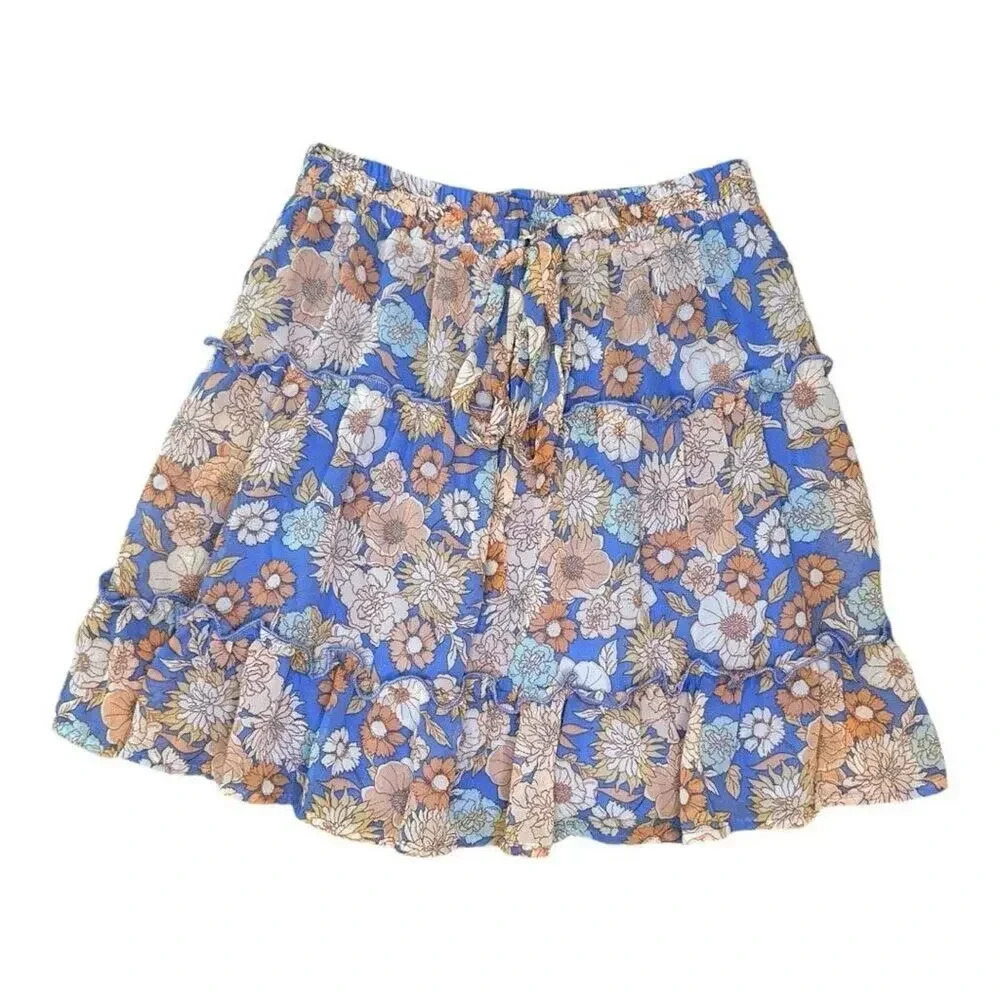 NEW Sienna Sky Women's Small‎ Floral Mini Skirt Multicolor Spring Casual NWT